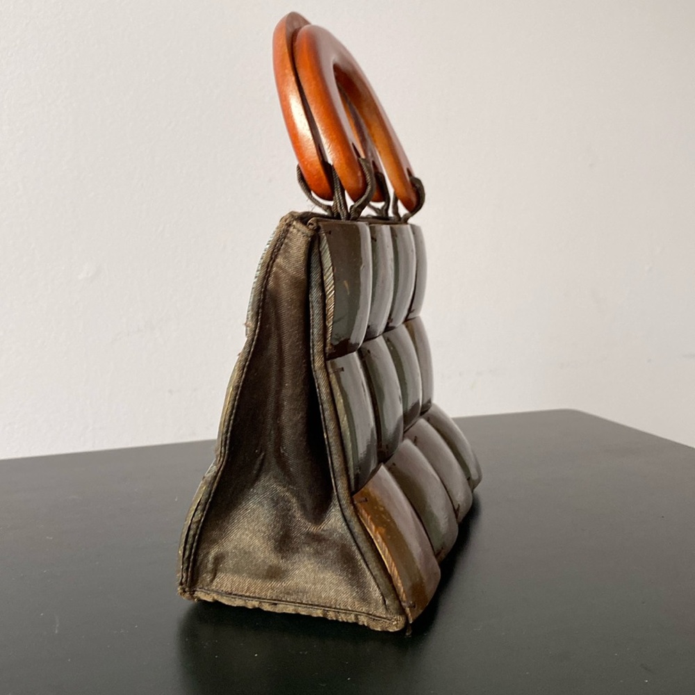 Handcrafted Coconut Shell Patchwork Handbag Purse… - image 2